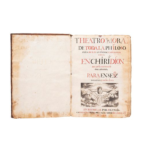 Venn, Otto van. Theatro Moral de Toda la Philosophia de los Antiguos y Modernos... Copia manuscrita del original de 1669.