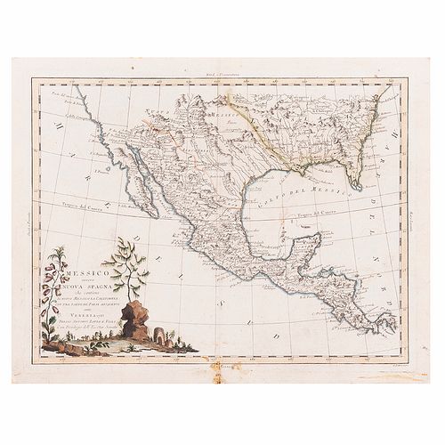 Zatta, Antonio. Messico ovvero Nuova Spagna che contiene il Nuovo Messico la California. Venezia: 1785. Mapa 35.5 x 45 cm.