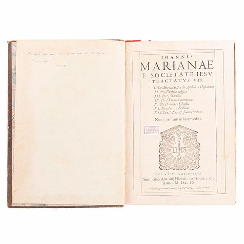 Marianæ, Ioannis. Tractatvs VII. Coloniæ Agrippinæ: Sumptibus Antonij Hierati, 1609.
