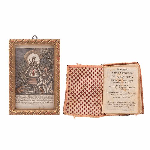Miscelánea de Novenas. México: S. XVIII - XIX, 5 en un volumen. / Nuestra Señora de los Remedios, grabado. Piezas: 2.