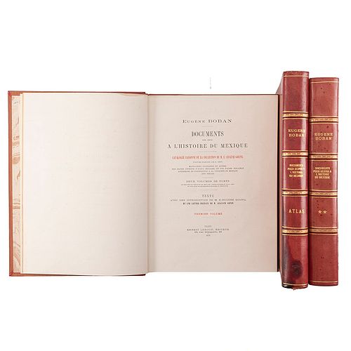 Boban, Eugène. Documents pour servir a l’histoire du Mexique. París: Ernest Leroux, 1891. Texto y Atlas con 80 láminas. Piezas: 3.
