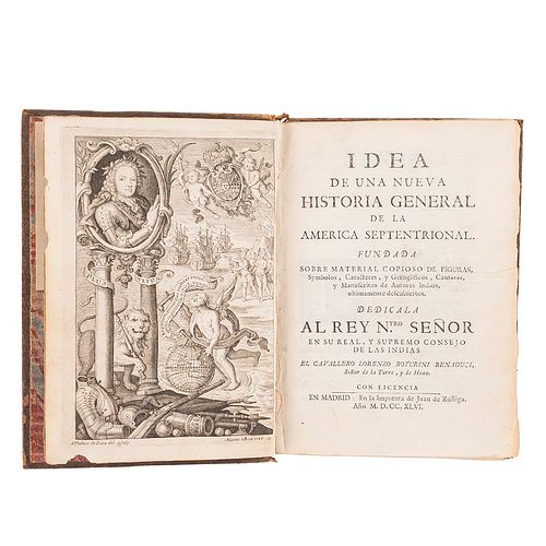 Boturini Benaduci, Lorenzo. Idea de una Nueva Historia General de la América Septentrional. Madrid, 1746. Primera edición.