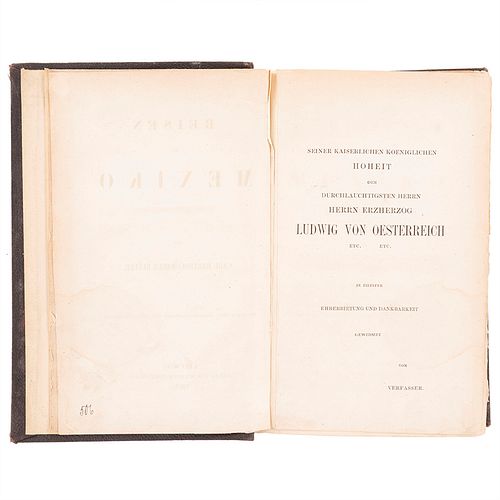 Heller, Carl Bartholomaeus. Reisen in Mexiko in den Jahren 1845-1848… Leipzig: 1853. 1 lámina y 2 mapas.