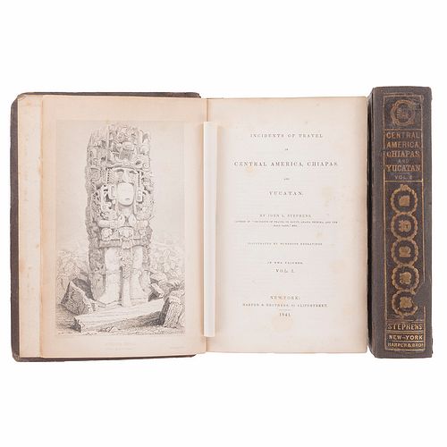 Stephens, John L. Incidents of Travel in Central America, Chiapas and Yucatán. New York: Harper & Brothers, 1841. Piezas: 2.