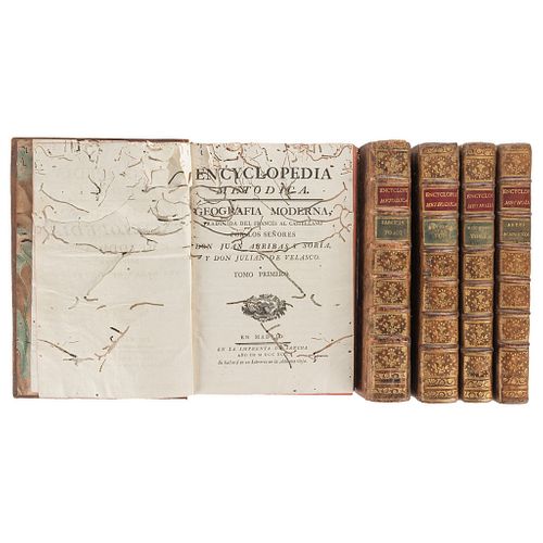 Encyclopedia Metódica. Madrid: Imprenta de Sancha, 1788 - 1794. Historia Natural / Geografía Moderna / Artes Académicos... Pzas: 5.