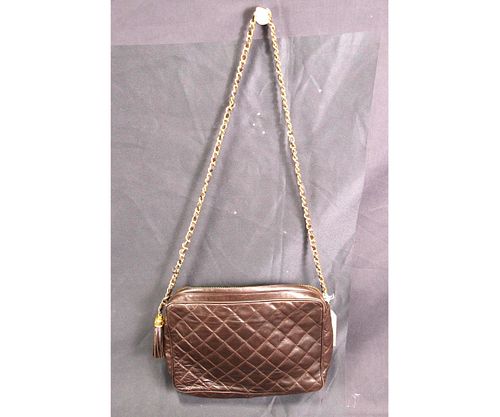 Chanel Brown Leather Tassel Shoulder Camera Bag