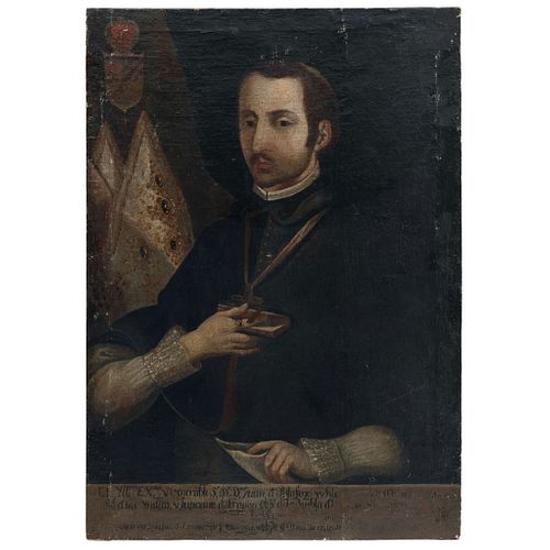 RETRATO DEL OBISPO JUAN DE PALAFOX Y MENDOZA MÉXICO, SIGLO XVIII Óleo sobre tela. 94 x 66 cm