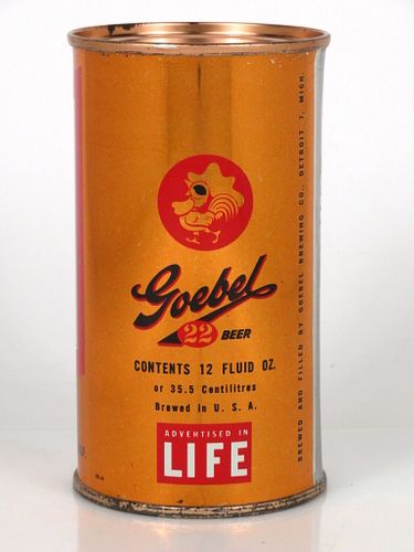 1956 Goebel 22 Beer 12oz 71-03 Detroit, Michigan