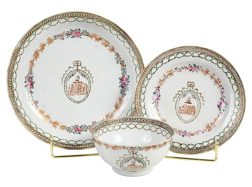 Three Pseudo-Armorial Chinese Export Table Items