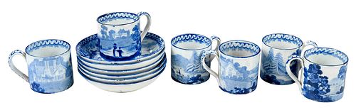 12 Piece Miniature Davenport Porcelain Tea Set