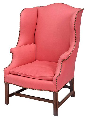 Chippendale Mahogany Upholstered Easy Chair