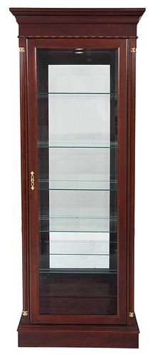 Beveled Glass Door Mirrored Vitrine