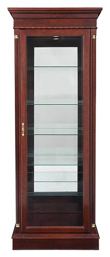 Beveled Glass Door Mirrored Vitrine