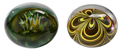 Two Early Dominick Labino Paperweights