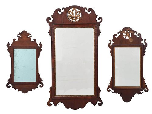 Group of Three Chippendale Mahogany Mirrors