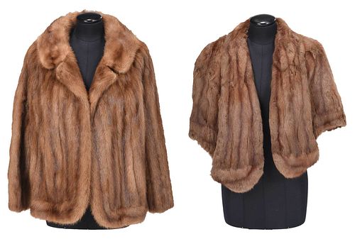Brown Mink Capelet and Jacket
