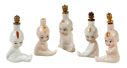 Five German Ceramic Kewpie Doll Perfumes