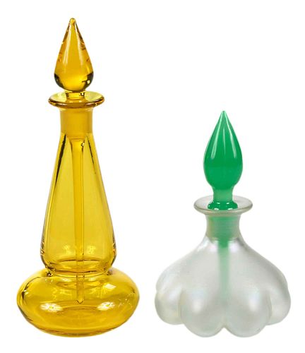 Two American Steuben Glass Perfumes
