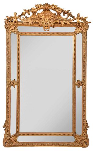 Louis Philippe Figural Giltwood Mirror Framed Mirror