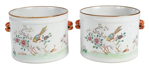 Pair of Chinese Export Porcelain Wine Coolers