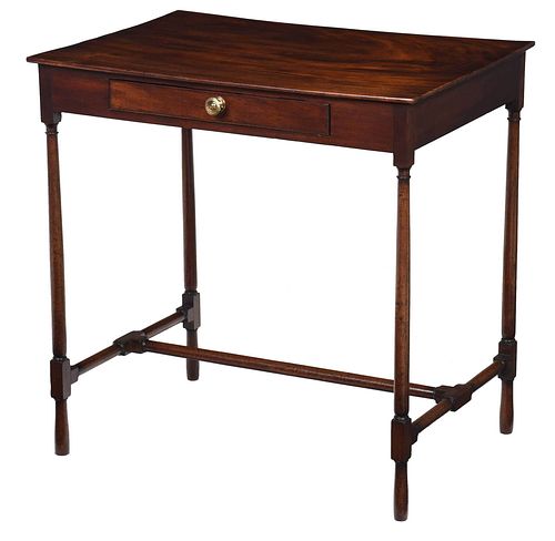 George III Figured Mahogany One Drawer Writing Table