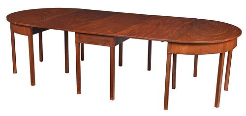 Chippendale Mahogany Three Part Banquet Table