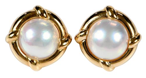 Tiffany & Co. 18kt. Pearl Earrings 