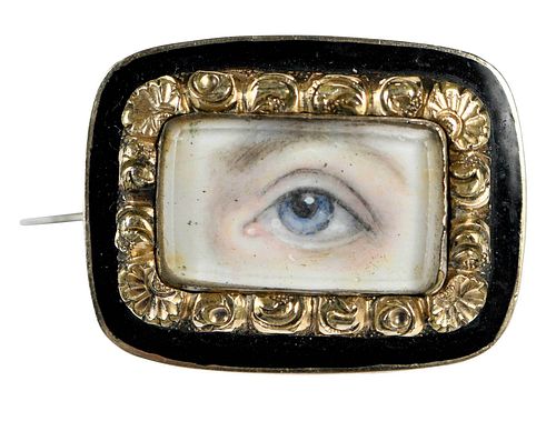 Antique Gold Lover's Eye Brooch 