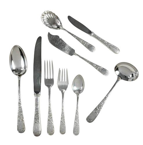 Old Maryland Engraved Sterling Flatware, 81 Pieces