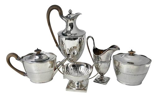 Five Piece George III English Silver Tea Service