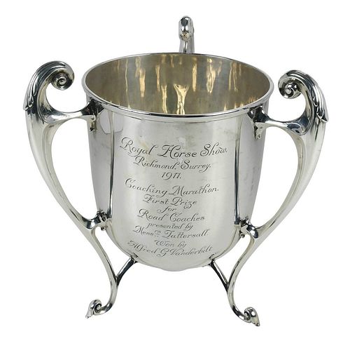 Alfred Vanderbilt English Silver Loving Cup Trophy