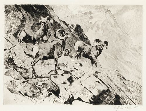 Carl Rungius, Among the Crags, 1935