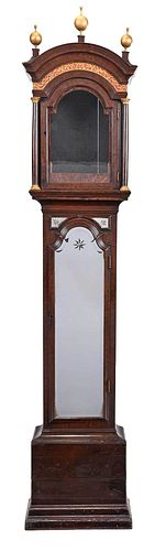 George I Mirrored Grain Painted Tall Clock Case