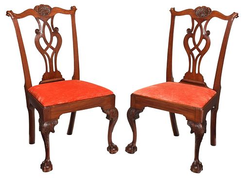 Fine Pair Philadelphia Chippendale Mahogany Side Chairs