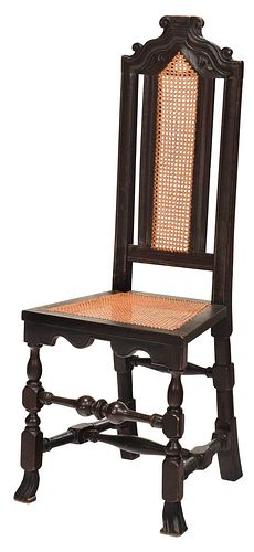 Very Rare William and Mary Caned Side Chair