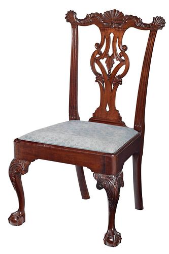 Philadelphia Chippendale Carved Mahogany Shell-Ear Chair