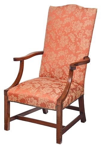 New England Federal Inlaid Mahogany Lolling Chair