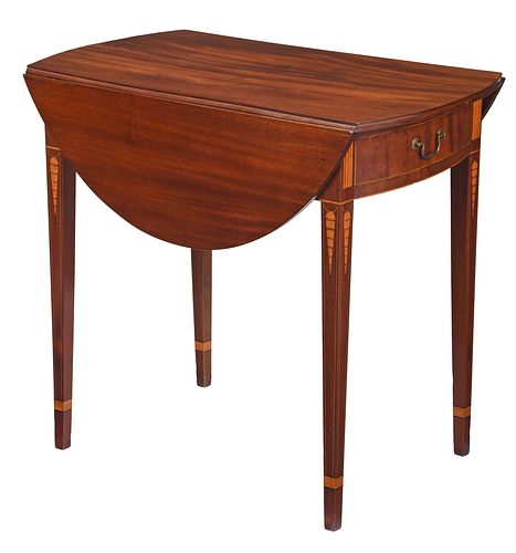 Fine American Federal Icicle Inlaid Pembroke Table