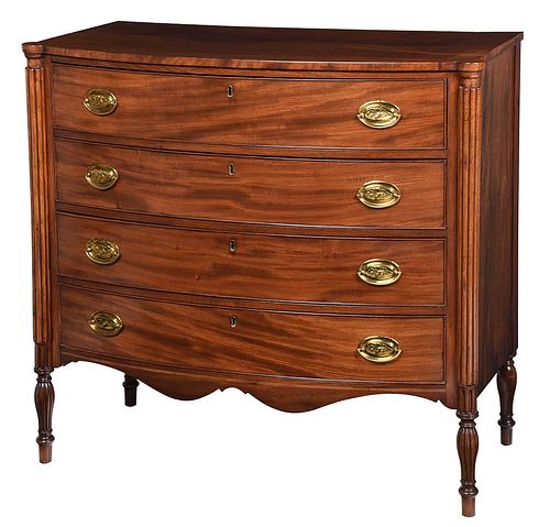 New England Federal Mahogany Bowfront Chest