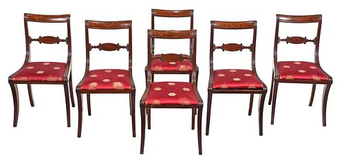 Fine Set Six New York Classical Mahogany Side Chairs