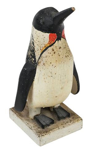 Carved and Painted Wood Penguin, Probably Charles Hart