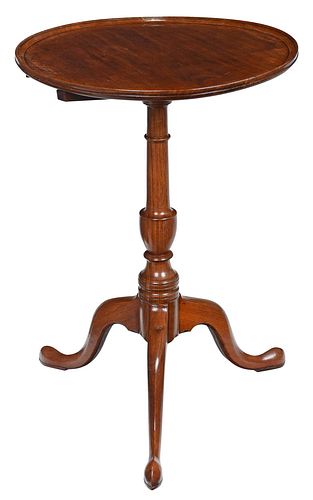 New England Federal Mahogany Dish Top Candle Stand