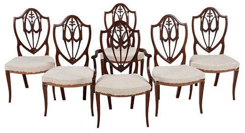 Very Fine Set of Six New York Federal Dining Chairs