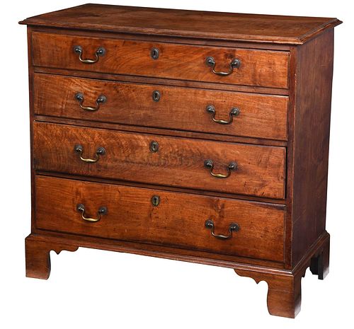 American Chippendale Figured Walnut Chest of Drawers