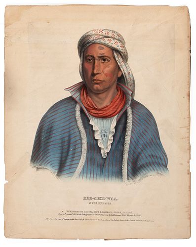 McKenney and Hall, Kee Shee Waa: A Fox Warrior, 1843