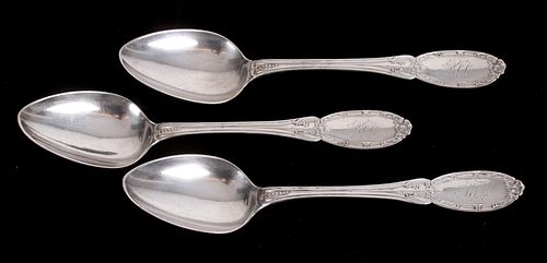 Three 19th Century Coin Silver Tablespoons