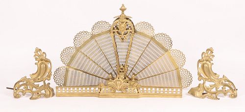 19th Century Brass Fireplace Accessories