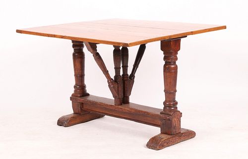 An Oak Trestle Table