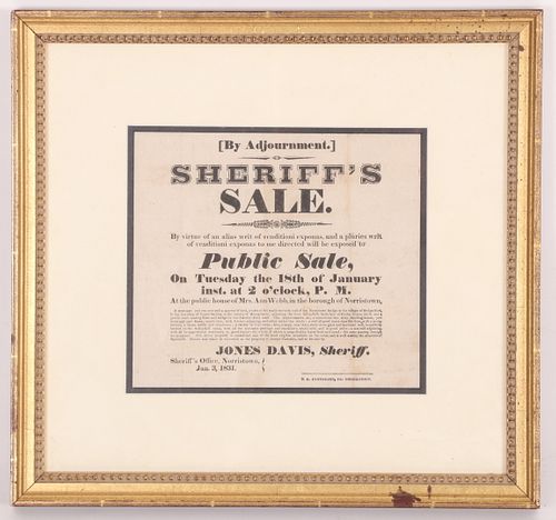 An 1831 Broadside, Sheriff's Sale