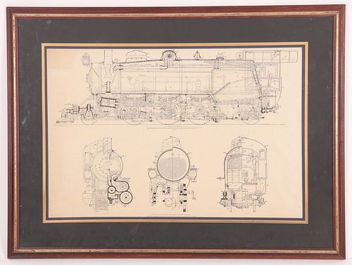 A Circa 1910 Train Engine Print